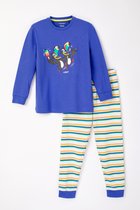 Woody pyjama jongens/heren - blauw - toekan - 231-1-PLC-S/829 - maat 140