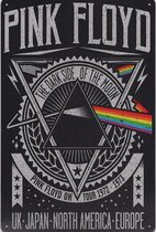 Plaque murale en métal Pink Floyd Concert Dark Side of the moon - 20 x 30 cm