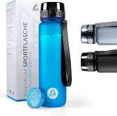 Drinkfles, sport, lekvrije sportdrinkfles van Tritan, de perfecte fles voor sport, fitness, gym, school, BPA-vrije waterfles voor koolzuur, blauw, 1000 ml