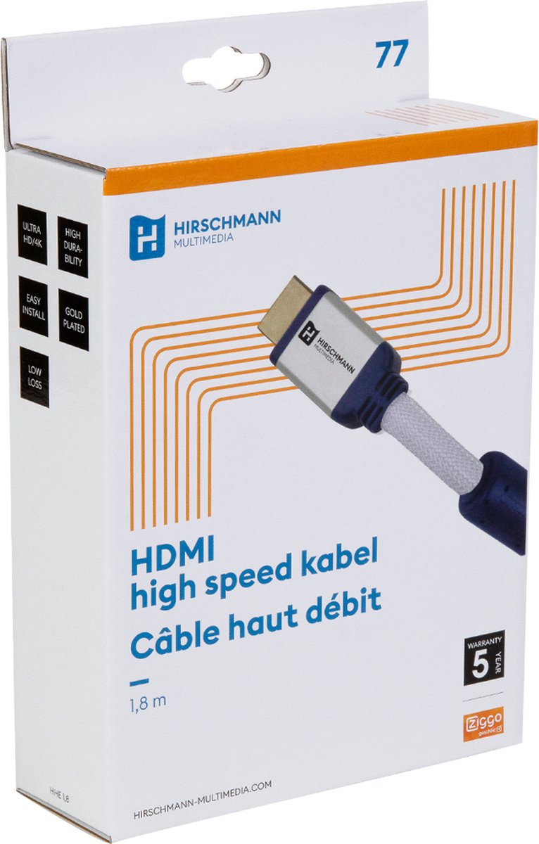 HIRSCHMANN SHOP HDMI 695020368 KABEL HDMI KABEL 1,8M+ETHERN
