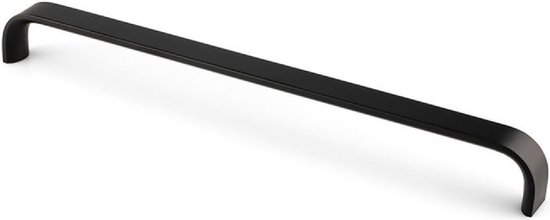 Zwarte meubelgreep geschuurd, lengte 487 mm, boormaat 480 mm - metalen keuken greep - steellook kastgreep - zwarte greep - brede uitvoering - zwart geborsteld - grote zwarte greep - incl. schroeven - Extra Large versie - H039