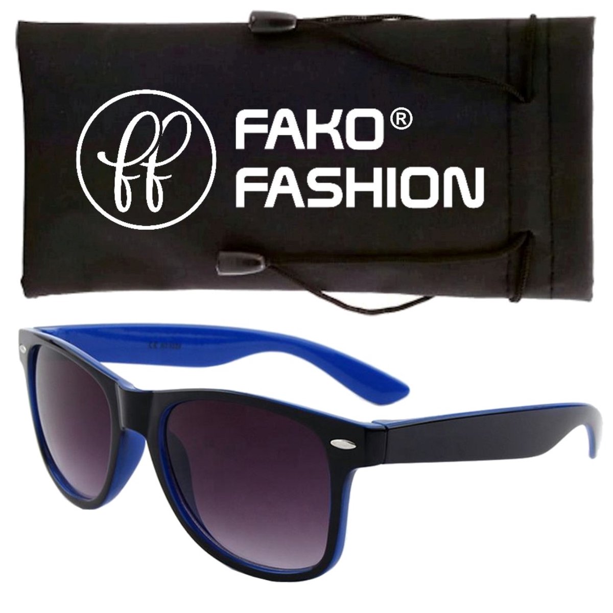 Fako Fashion® - Zonnebril - Duo Tone - Zwart/Blauw