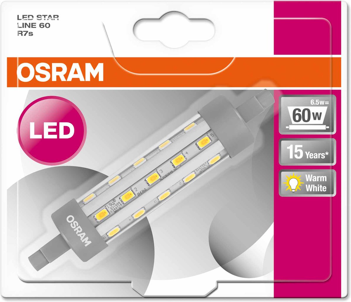 Beweren Zeg opzij Smaak Osram Star Line R7s LED-lamp 6,5 W A++ | bol.com