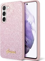 Guess Glitter Flakes Back Case - Geschikt voor Samsung Galaxy S23+ (S916) - Roze