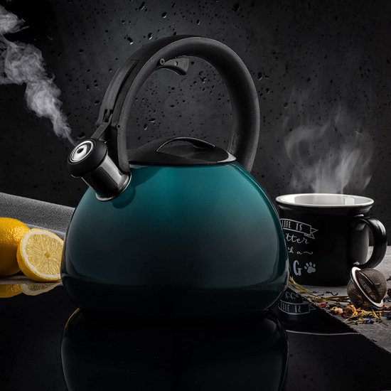 KADAX Theeketel, roestvrijstalen fluitketel, 3 liter waterkoker, retroketel in 3 verschillende kleuren, waterketel met ombre-effect, fluitketel (grijs KADAX Theeketel, roestvrijstalen fluitketel, 3 liter waterkoker, retroketel in 3 verschillende kleuren, waterketel met ombre-effect, fluitketel (grijs