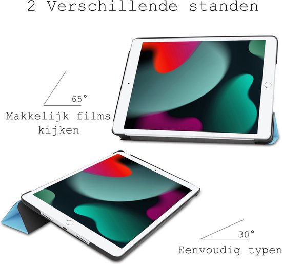 iPad 10.2 2021 Cover Book Case Cover - iPad 10.2 2021 Cover Hard Cover Case Cover - Bleu clair