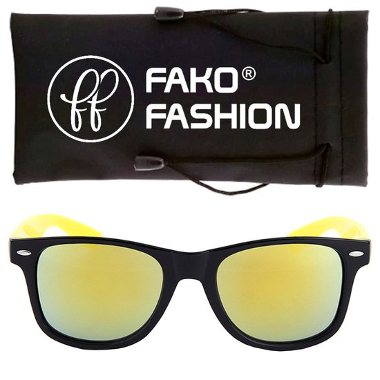 Fako Fashion® - Zonnebril - Duo Tone - Zwart/Geel van Fako Fashion® — afbeelding 3