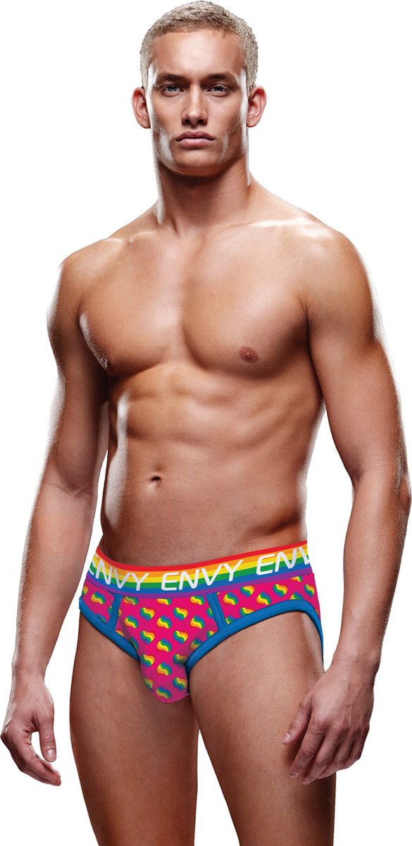 Jockstrap slip met regenbooghartjes Envy - - M/L