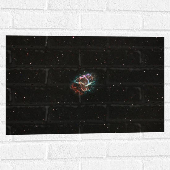 Muursticker - Gekleurde Vlek in het Heelal omringd door Sterren - 60x40 cm Foto op Muursticker