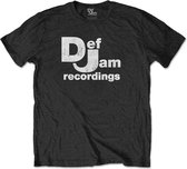 Def Jam Recordings - Classic Logo Heren T-shirt - L - Zwart