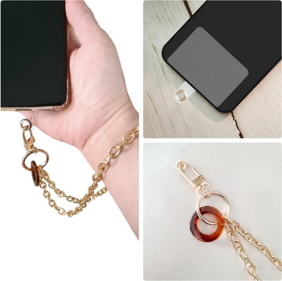 Telefoonketting met parels, mobiele telefoonhanger, mobiele telefoonkoord, parels, ketting voor mobiele telefoon, acryl, bohemien- stijl, kleurrijke parels, telefoonketting strap voor vrouwen, autosleutelhanger, kettinglengte 28 cm (H