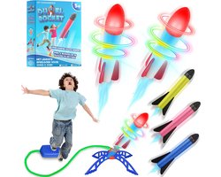 foto van GT Stampen Rocket buitenspeelgoed met LED voor kinderen - Inclusief 3 raketten Speelgoed voor jongens / meisjes - Nieuwste rage 2023 kinderspeelgoed 3 jaar zomer zwembad speelgoed verjaardag