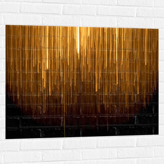 Muursticker - Abstracte Gouden Strepen - 100x75 cm Foto op Muursticker