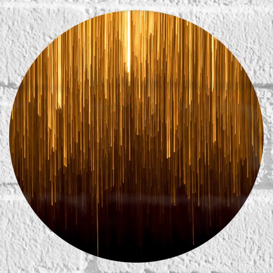Muursticker Cirkel - Abstracte Gouden Strepen - 20x20 cm Foto op Muursticker