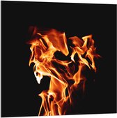 Acrylglas - Abstracte Vormen in het Vuur - 100x100 cm Foto op Acrylglas (Met Ophangsysteem)