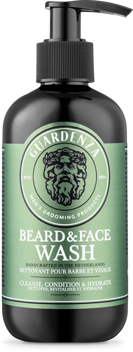 Guardenza Baard & Face wash - 250 ml - baardshampoo – gezichtsreiniger – 100% natuurlijk