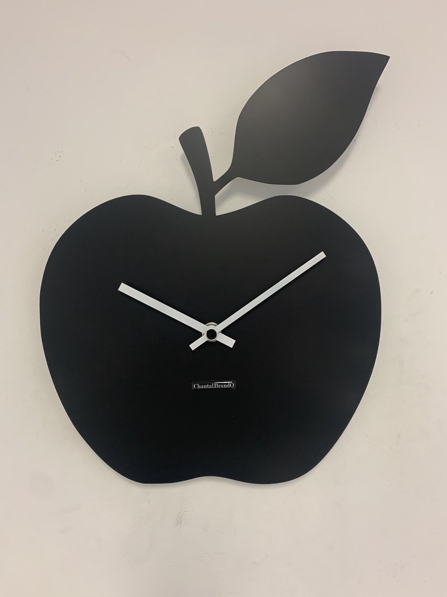 Wandklok ChantalBrandO BLACK APPEL -- MODERN DESIGN --