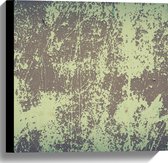 Canvas - Bruin met Groene Textuur op Muur - 40x40 cm Foto op Canvas Schilderij (Wanddecoratie op Canvas)