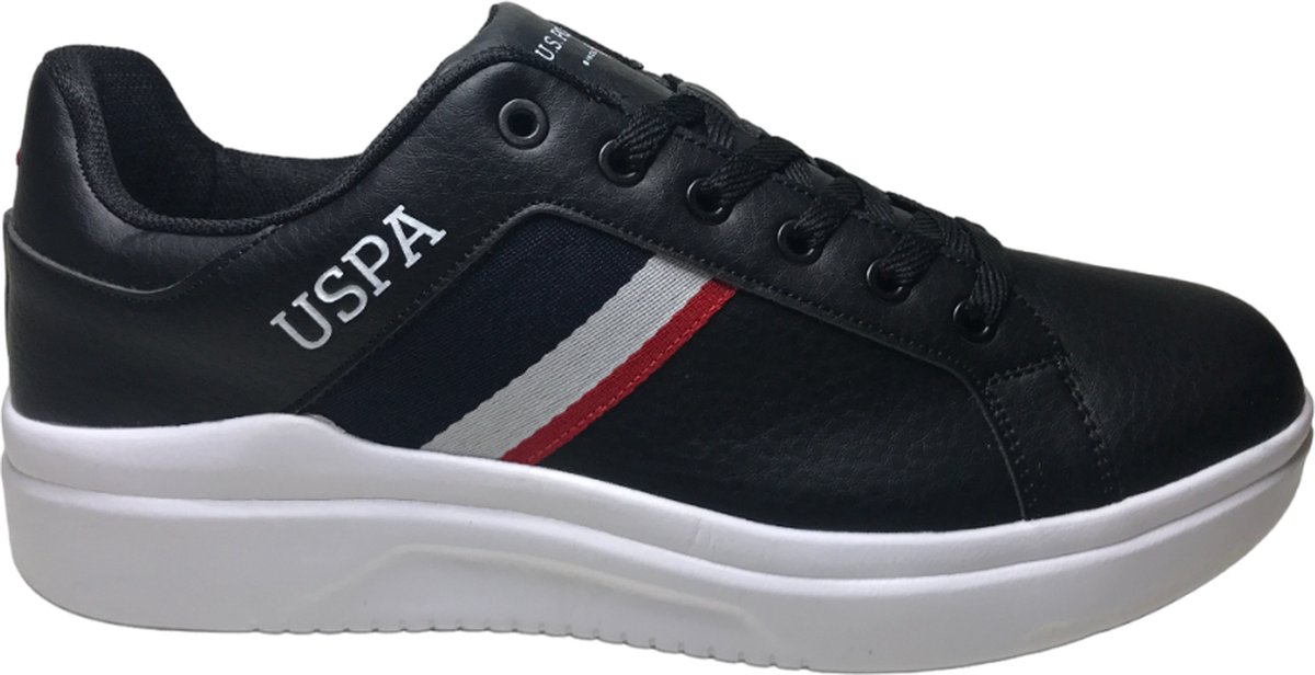 U.S. Polo Assn. - Camel- Mt 41 - Sportieve veter sneakers - zwart/wit