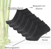 Bamboe Sokken - Babet Sokken - Enkel Sokken - Dames en Heren - Kort Sokken - Antibacterieel - 6 Paar - 43/46 - Antraciet - %80 Bamboe