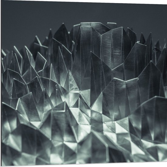 Dibond - Abstracte IJzeren Pinnen - 80x80 cm Foto op Aluminium (Wanddecoratie van metaal)