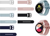 Lot de 5 Bracelets en Siliconen - Convient pour Samsung Galaxy Watch 4, Watch 3 41 mm, Active 2 - 20 mm - Multi couleurs