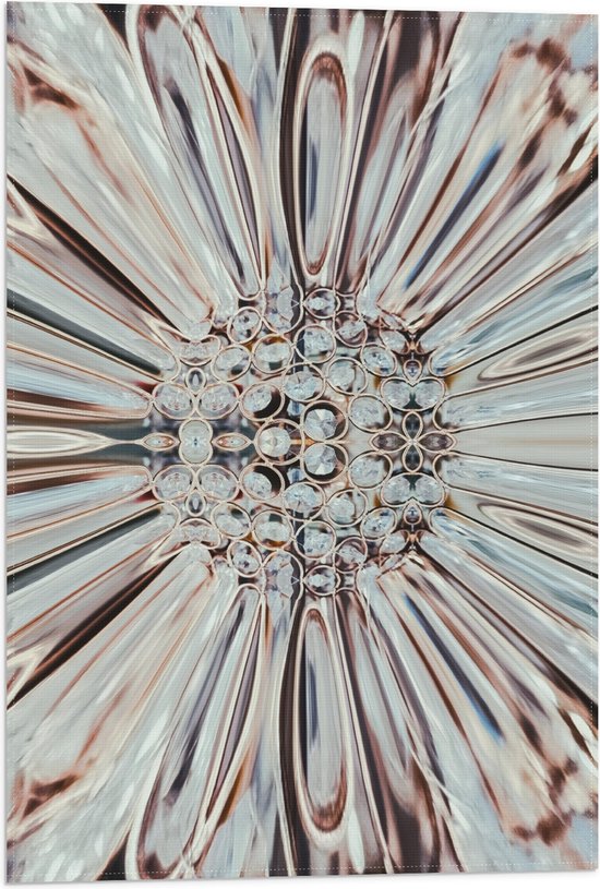 Vlag - Close-up van Kristal in Vorm van Bloem - 40x60 cm Foto op Polyester Vlag