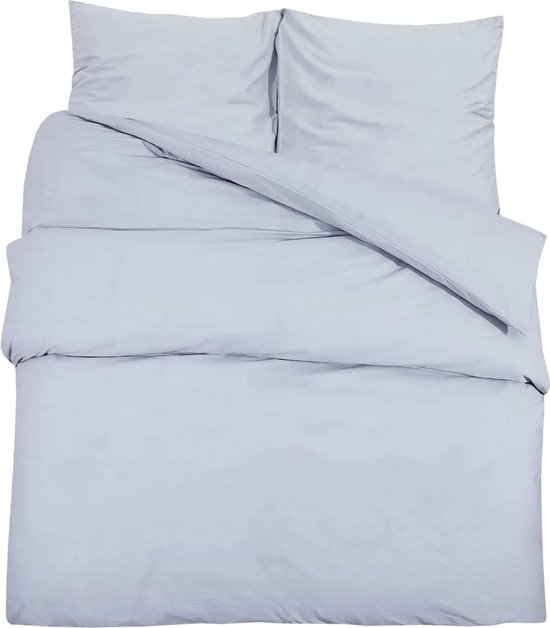 vidaXL Housse de couette légère 140 x 200 cm Microfibre Gris