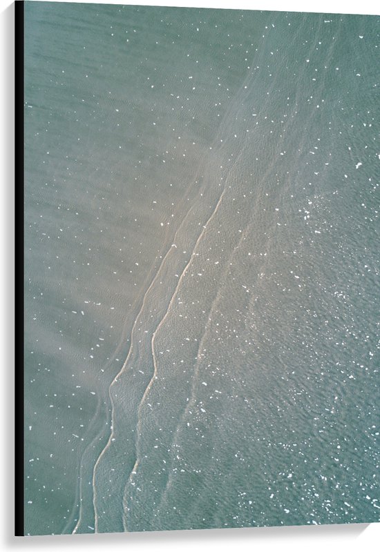 Canvas - Bovenaanzicht van Aanstromende Kalme Golven - 80x120 cm Foto op Canvas Schilderij (Wanddecoratie op Canvas)