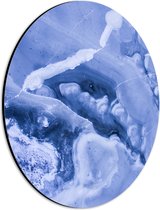 Dibond Ovaal - Lichtblauwe met Witte Verfmix - 21x28 cm Foto op Ovaal (Met Ophangsysteem)