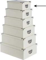 5Five Opbergdoos/box - ivoor wit - L28 x B19.5 x H11 cm - Stevig karton - Crocobox