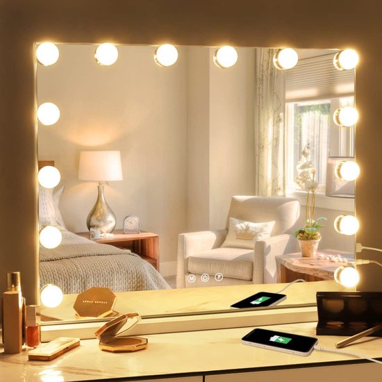 Miroir de maquillage de Luxe - Miroir de maquillage - Coiffeuse - Cadeau  d'accessoires... | bol.com