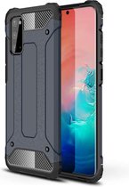 Schokbestendig Heavy Duty Hoesje Geschikt voor: Samsung Galaxy S20 Shock Proof Hybride - Back Cover - Dual Layer Armor Case - Extra Stevig - Blauw