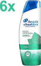 Head & Shoulders - Anti-Roos Shampoo - Menthol Deep Cleaning - 6x 400ml - Voordeelverpakking