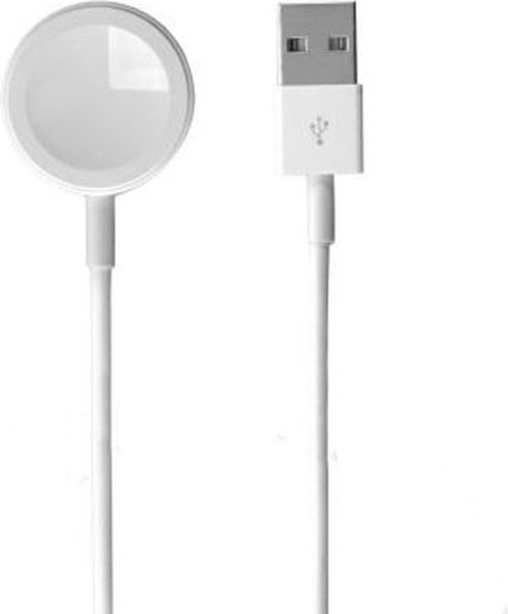 Magnetische Oplaadkabel geschikt voor Apple Watch - USB-A - 1 meter - Draadloze Lader - Wit