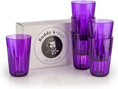 Set van 6, hoogwaardige 0,3 liter Tritan kunststof drinkglazen, BPA-vrij, kristalglas-look, onbreekbare herbruikbare glazen, herbruikbaar en vaatwasmachinebestendig, 300 ml, violet
