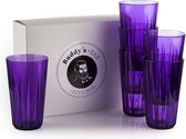 Set van 6, hoogwaardige 0,5 liter Tritan kunststof drinkglazen, BPA-vrij, kristalglas-look, onbreekbare herbruikbare glazen, herbruikbaar en vaatwasmachinebestendig, 500 ml, violet