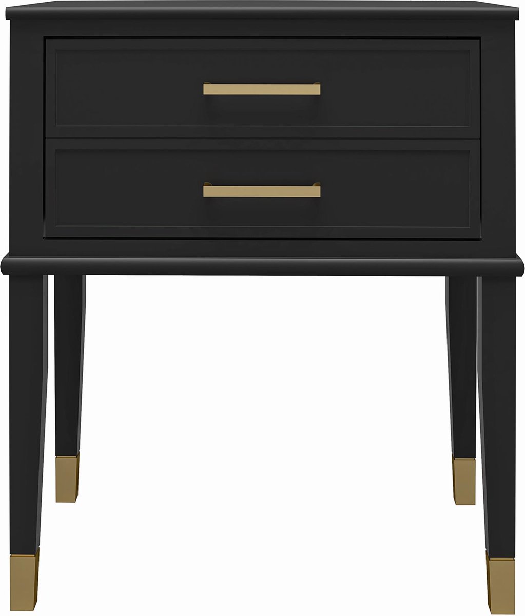 Westerleigh-Endtable met 1 lade in MDF zwart