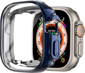 Strap-it Geschikt voor Apple Watch Ultra TPU Case - AW Ultra TPU case - donkerblauw - hoesje - beschermhoes - protector - bescherming