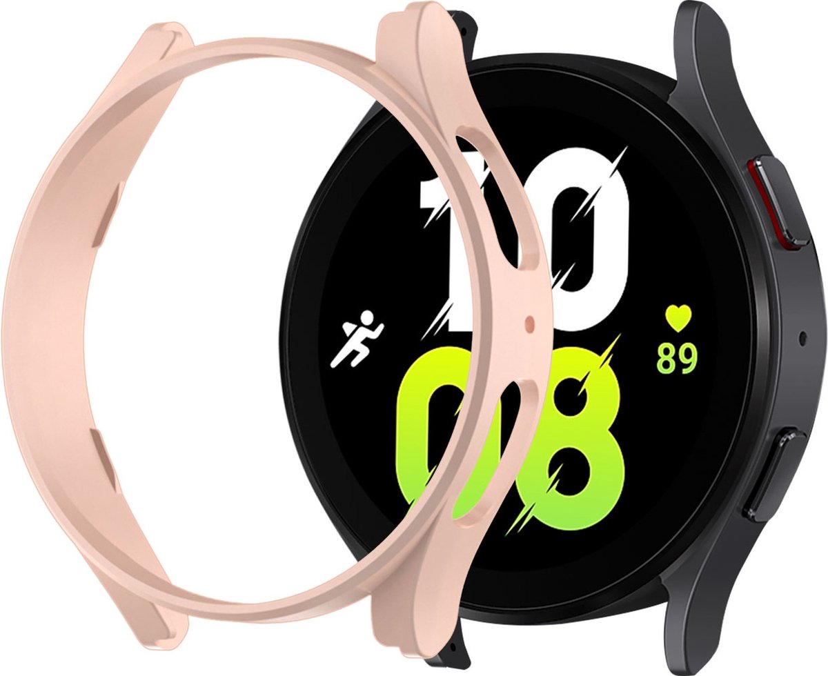 Strap-it PC Hard Case – Geschikt voor Samsung Galaxy Watch 5 44mm – Full Protect – Pink Sand