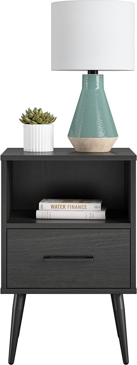 Wilson-Endtable - 1-Lade - Zwart Eiken