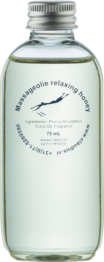 Massageolie Relaxing Honey 75 ml met aluminium dop - 100% natuurlijk - biologisch en koud geperst