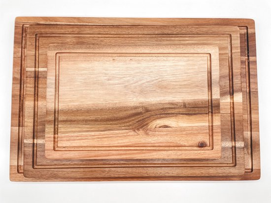 Cooking Masters - Planche à découper Bois d'acacia - Durable - Tranchée à jus - FSC - Étagère - Découpe - Cuisine - Cuisine