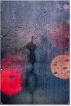 Muurdecoratie Abstract - Druppels - Kleuren - Regen - 120x180 cm - Tuinposter - Tuindoek - Buitenposter