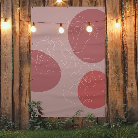 Décoration murale Roses - Rouge - Fleurs - Abstrait - 120x180 cm - Affiche de jardin - Toile de jardin - Affiche d'extérieur
