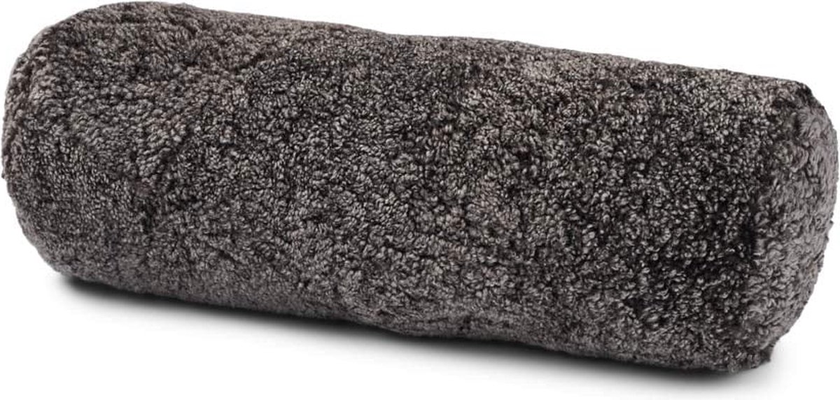 Sheepskin House Bolster Kussen - Kortharige Schapenvacht - 20x52 cm Anthracite