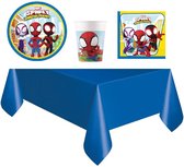 Spidey & Friends - Spiderman - Feestpakket - Kinderfeest - Voordeelpakket 8 kinderen - Bekers - Bordjes - Servetten - Tafelkleed.