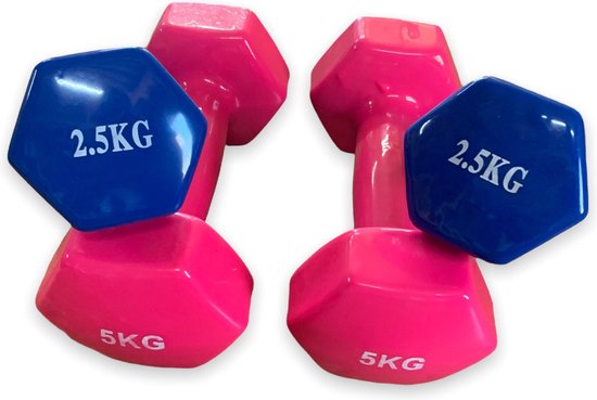 set d'haltères 2,5 et 5 kg - fitness - poids - set - 2,5 + 5 kg - 2x2,5kg  2x5kg | bol
