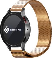 Strap-it Smartwatch bandje 22mm - Luxe metalen mesh bandje - geschikt voor Samsung Galaxy Watch 1 46mm / Watch 3 45mm / Gear S3 Classic & Frontier - Polar Vantage M / Grit X - OnePlus Watch - Huawei GT 1-2-3 46mm / GT 2 Pro / Watch 3 - rosé goud