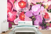 Behang - Fotobehang Roze - Orchidee - Bloemen - Kleuren - Botanisch - Breedte 600 cm x hoogte 400 cm - Behangpapier